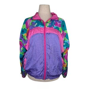Vintage Blair Boutique 80s Colorblock Windbreaker Jacket Multicolor L Retro